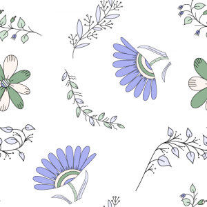 Background with flowers and branches